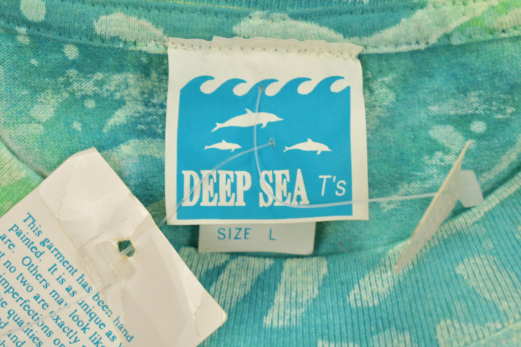 Vintage 1980s Deadstock Deep Sea Turtle Graphic T Shirt