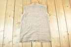 Vintage 90s Wool Knit Cardigan Vest - Chunky Button Up