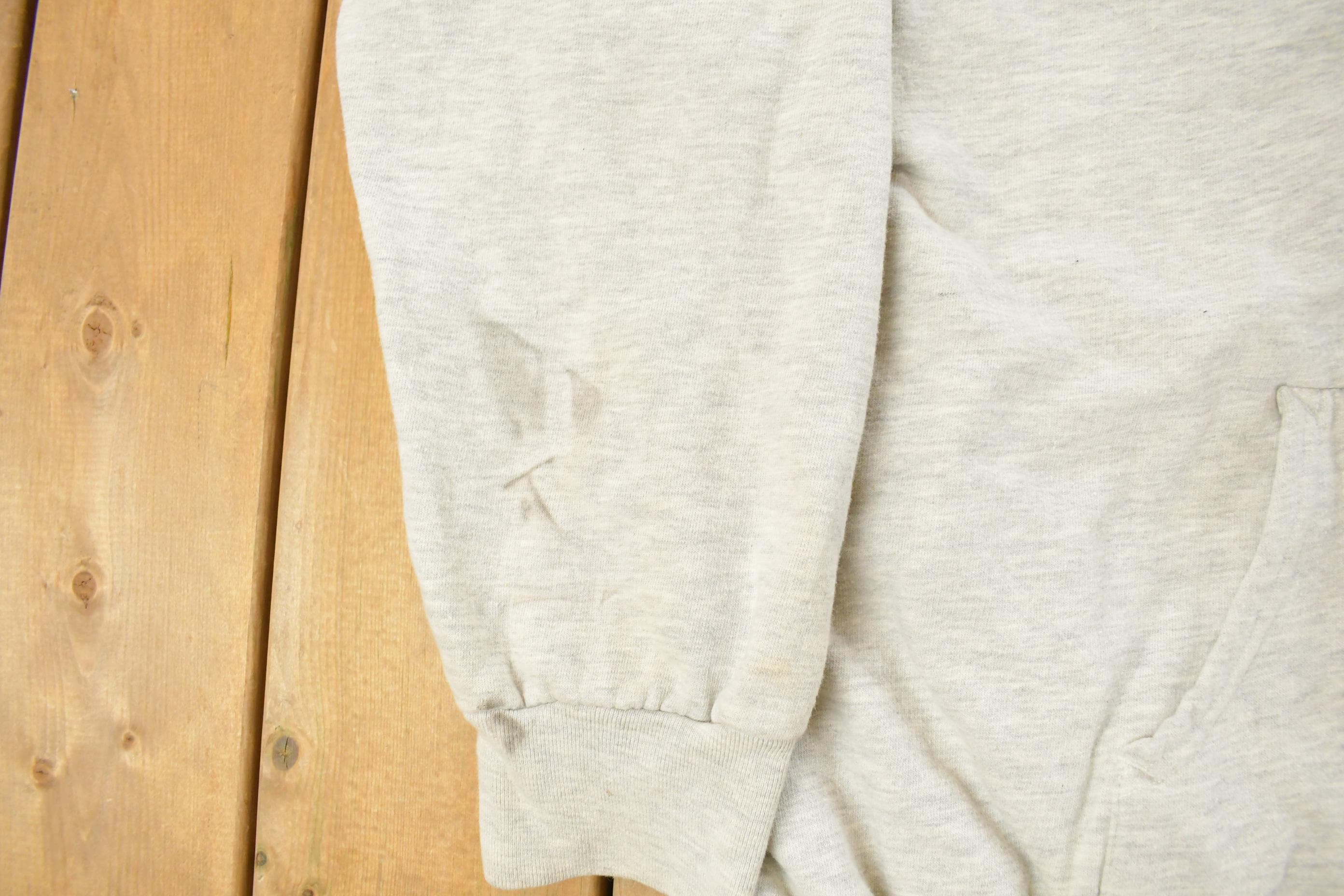 Vintage 1990s Woodland Blank Grey Thermal Lined Hoodie Men's XL