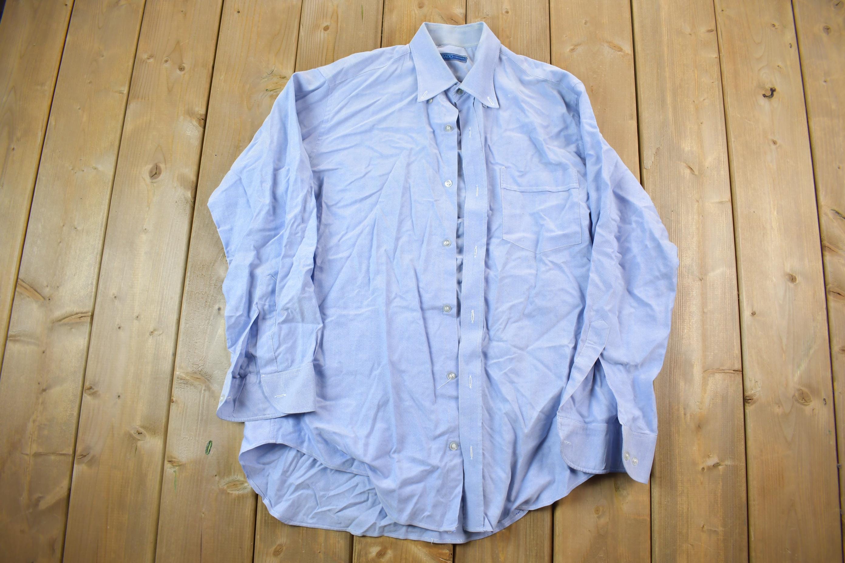 Vintage 1990s Blank Blue Prado Button Up Shirt