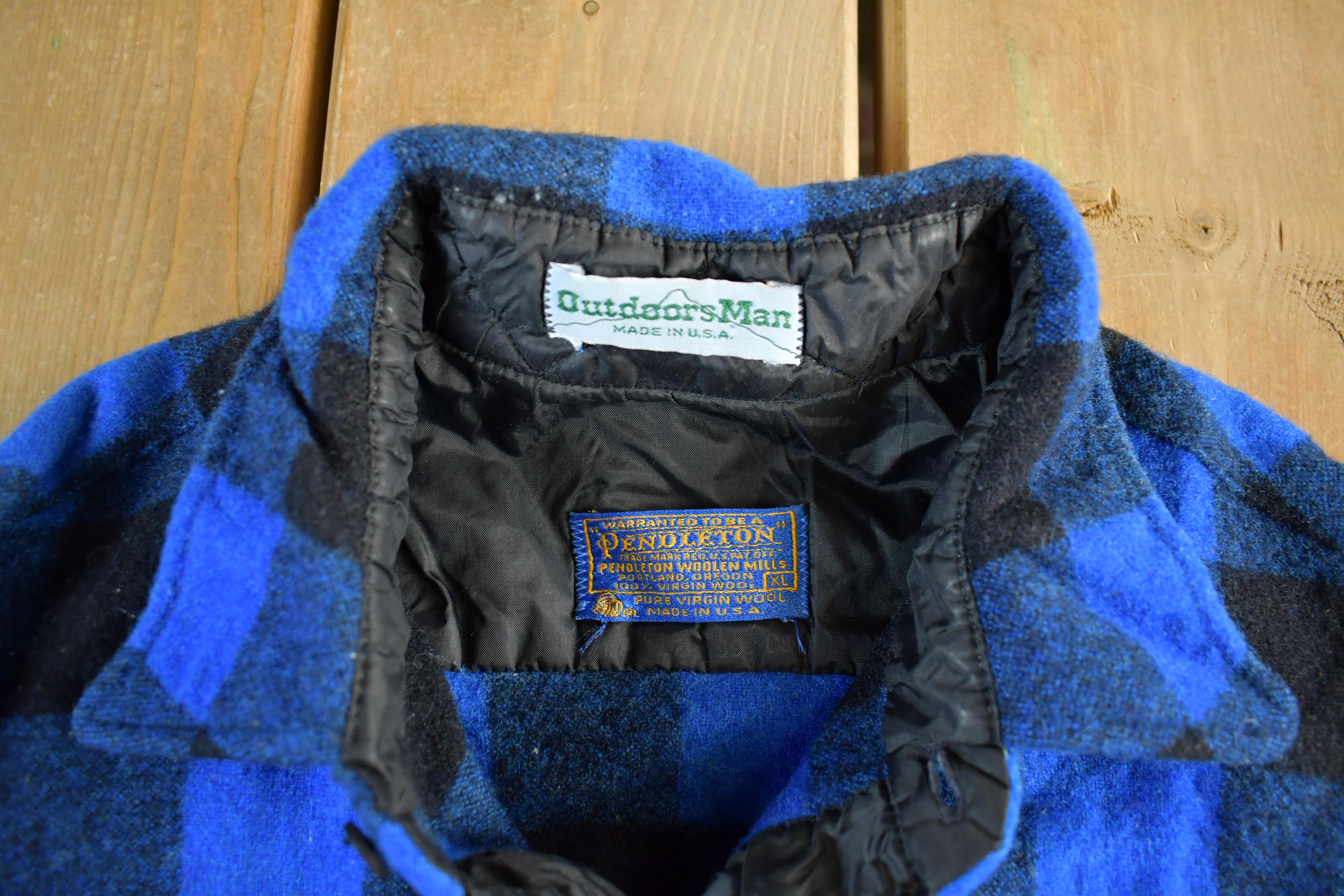 Vintage 1970s Pendleton Wool Flannel Shirt Jacket Men's Large