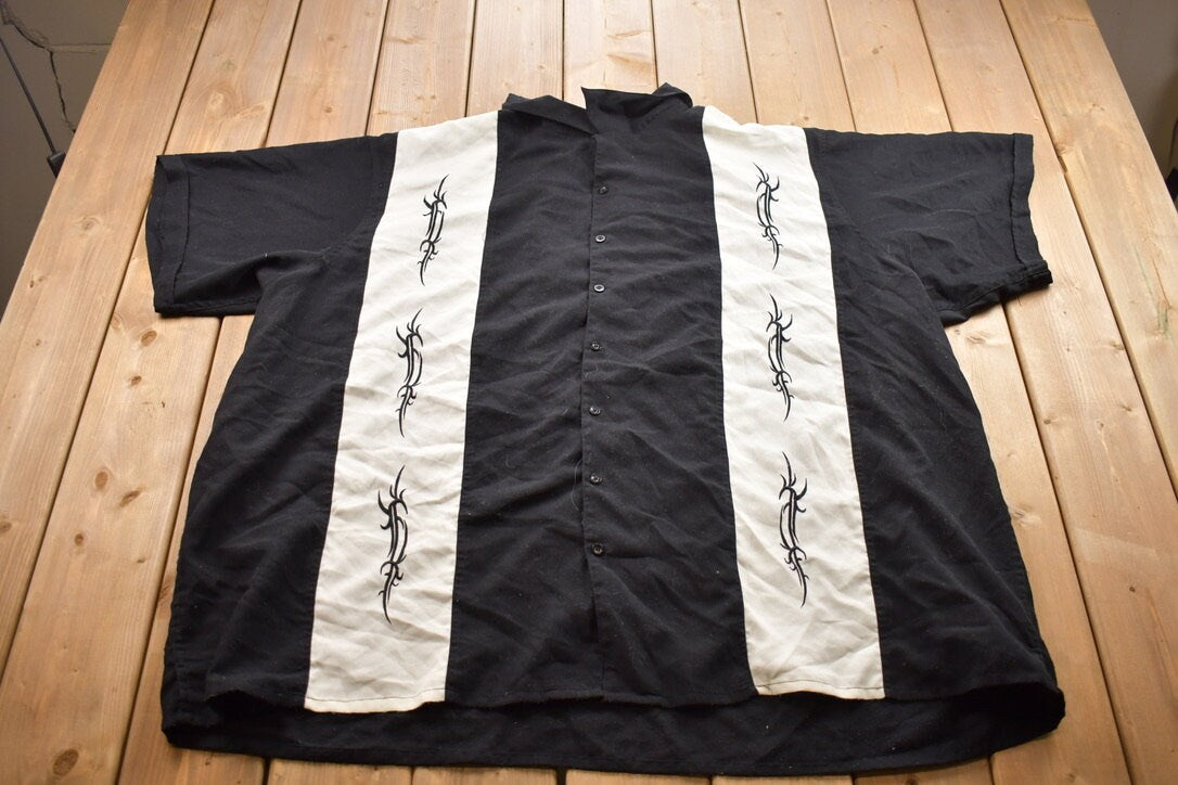Vintage 1990s Synrgy Abstract Color Block Button Up Shirt