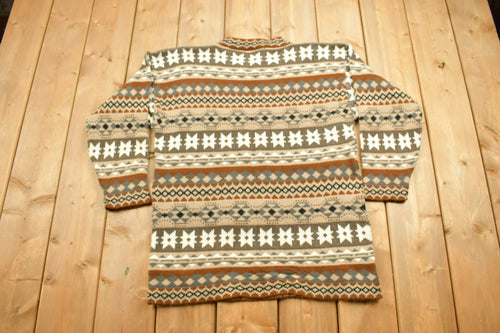 Vintage 1990s Knitted Abstract Pattern Crewneck Sweater / Vintage 90s Crewneck / All Over Pattern / Colorful / Sweatshirt / Abstract Pattern