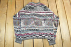 Vintage 1990s Avenue 3D Cable Knit Crewneck Sweater Men's S-M