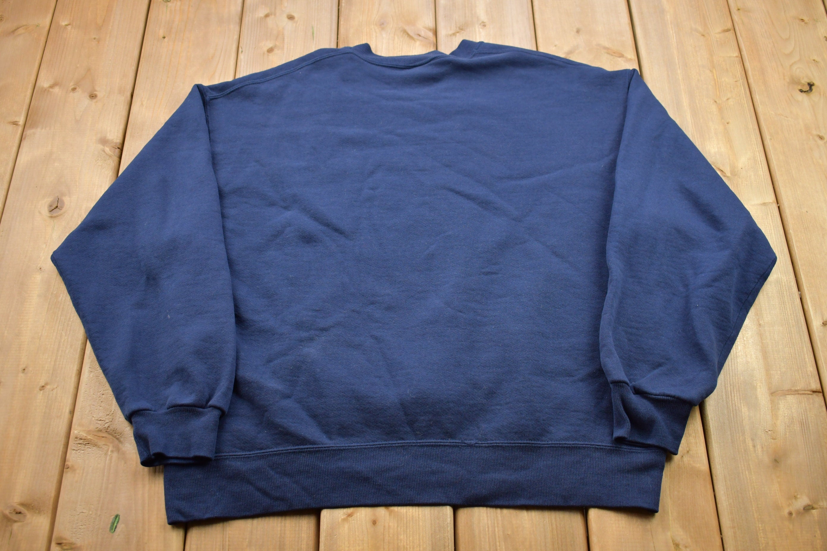 Vintage 1990s HIS Navy Blue Blank Crewneck Sweatshirt