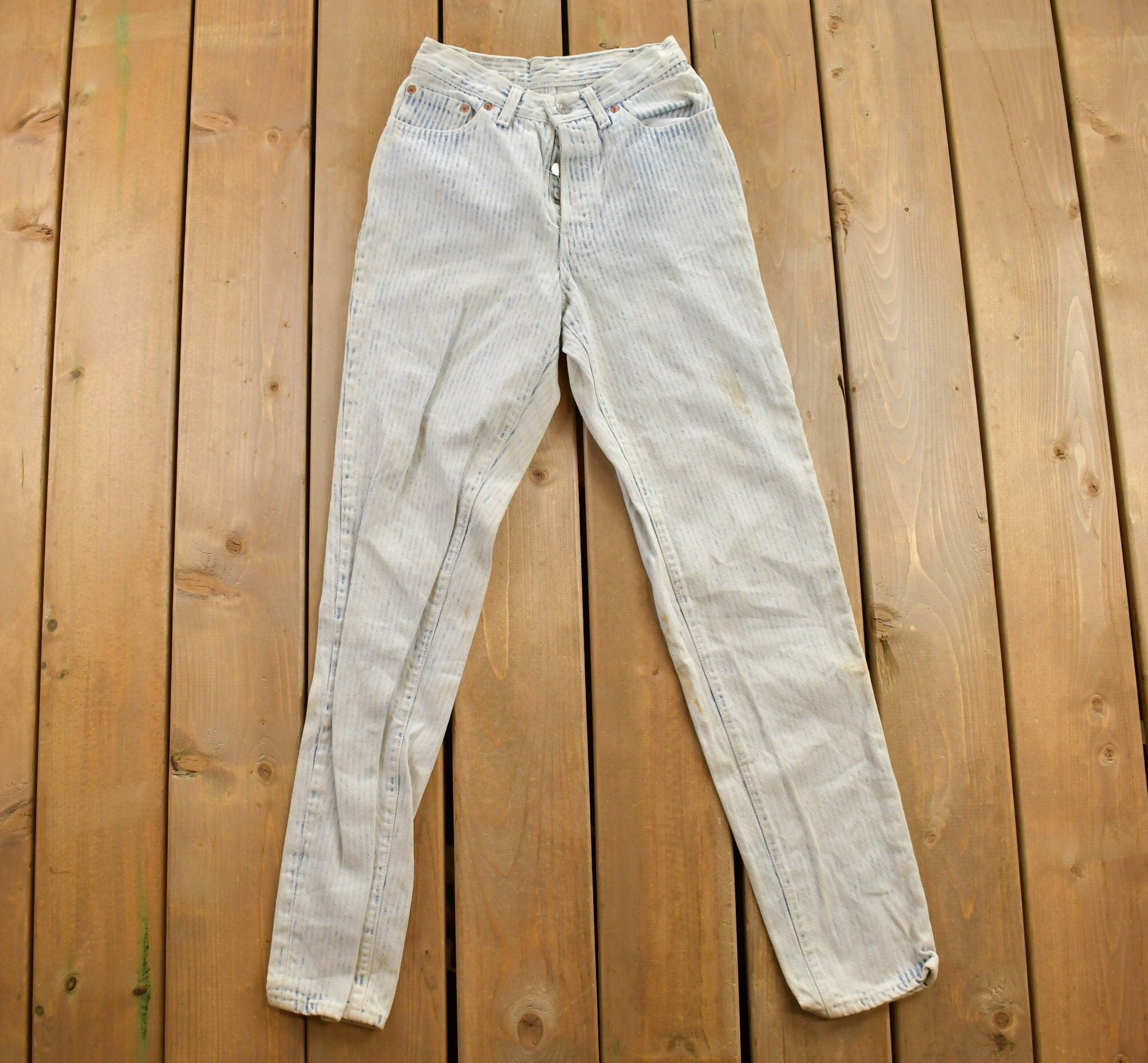 Vintage 1980s Women Striped Levi's Jeans Size 5