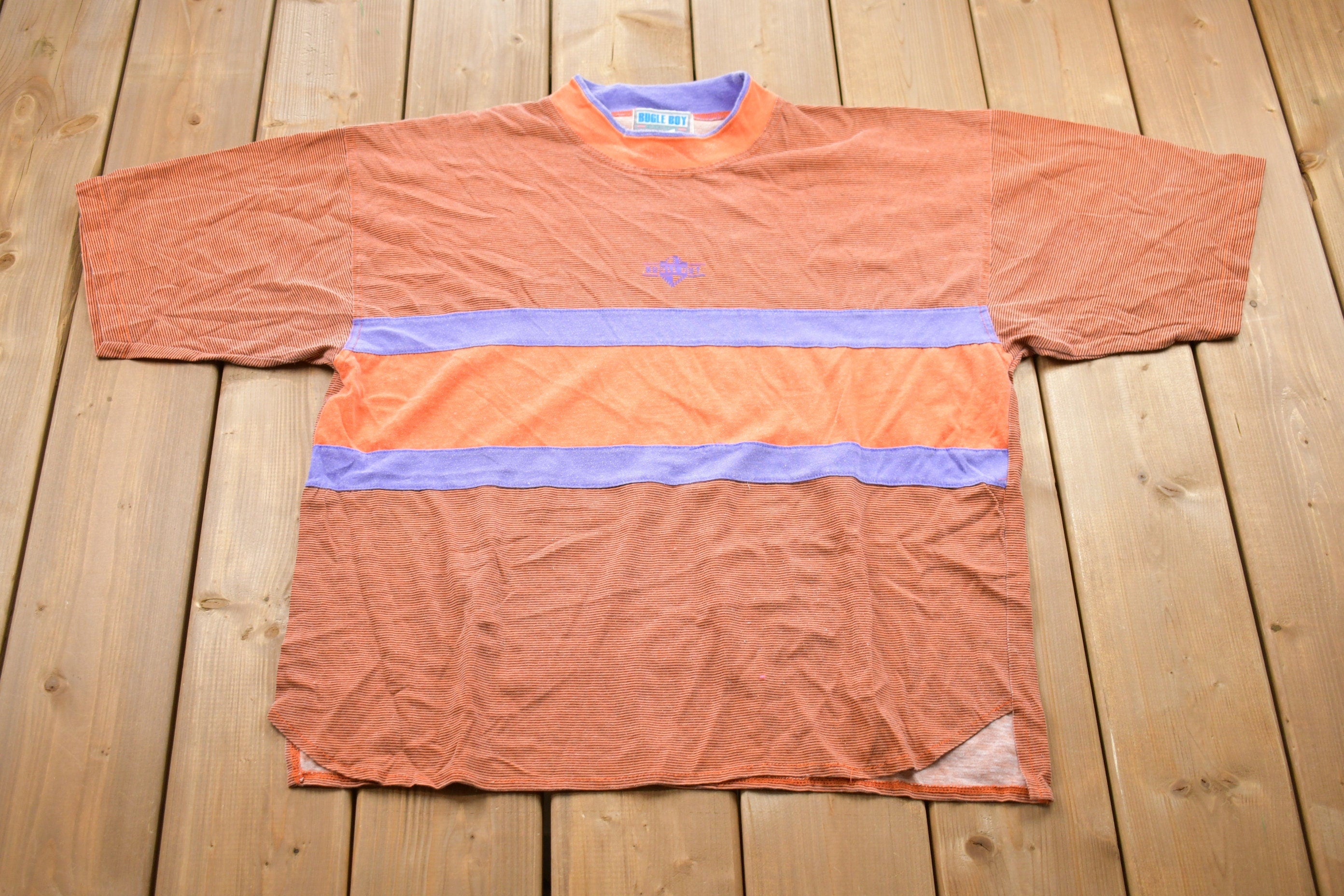 Vintage 1990s Bugle Boy Embroidered Graphic T-Shirt