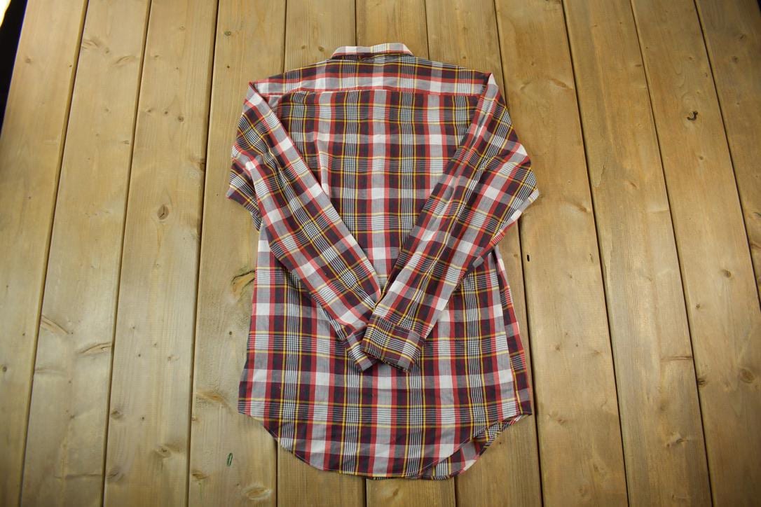 Vintage 1990s Wedgefield Flannel Checkered Button Up Shirt