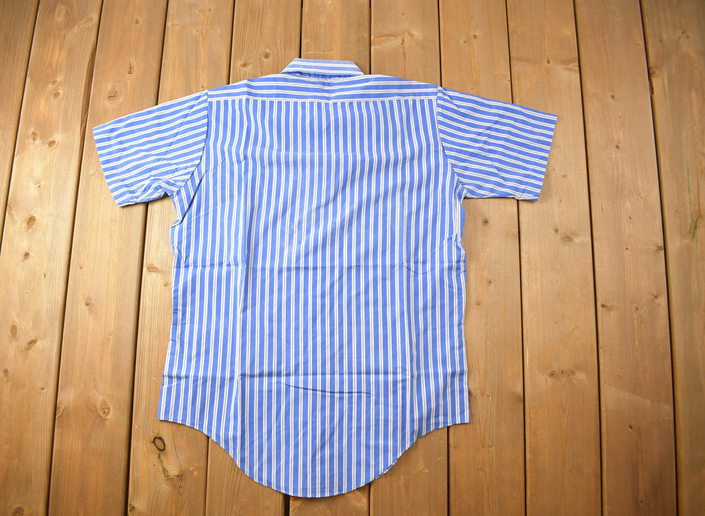 Vintage 1990s GMT Collection Striped Blue Button Up Shirt