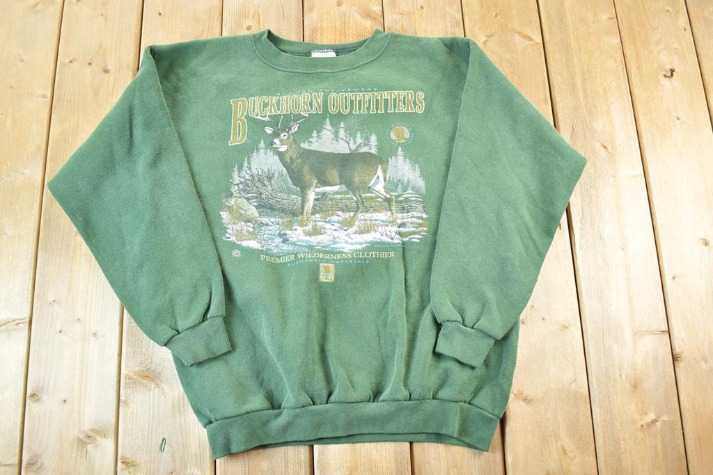 Vintage 1990s Buckhorn Outfitters Crewneck Sweatshirt Made IN USA Mens XL