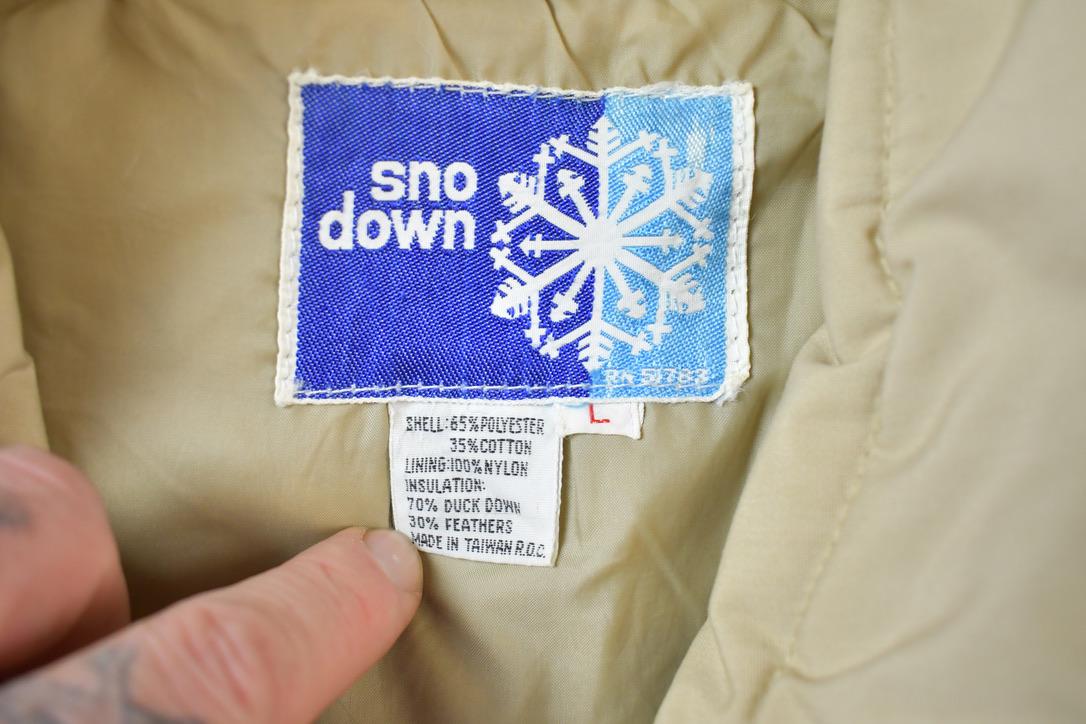 Vintage 1980s Tan Sno Down Goose Down Puffer Vest