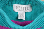 Vintage Petite Argyle Design Knitted Sweater