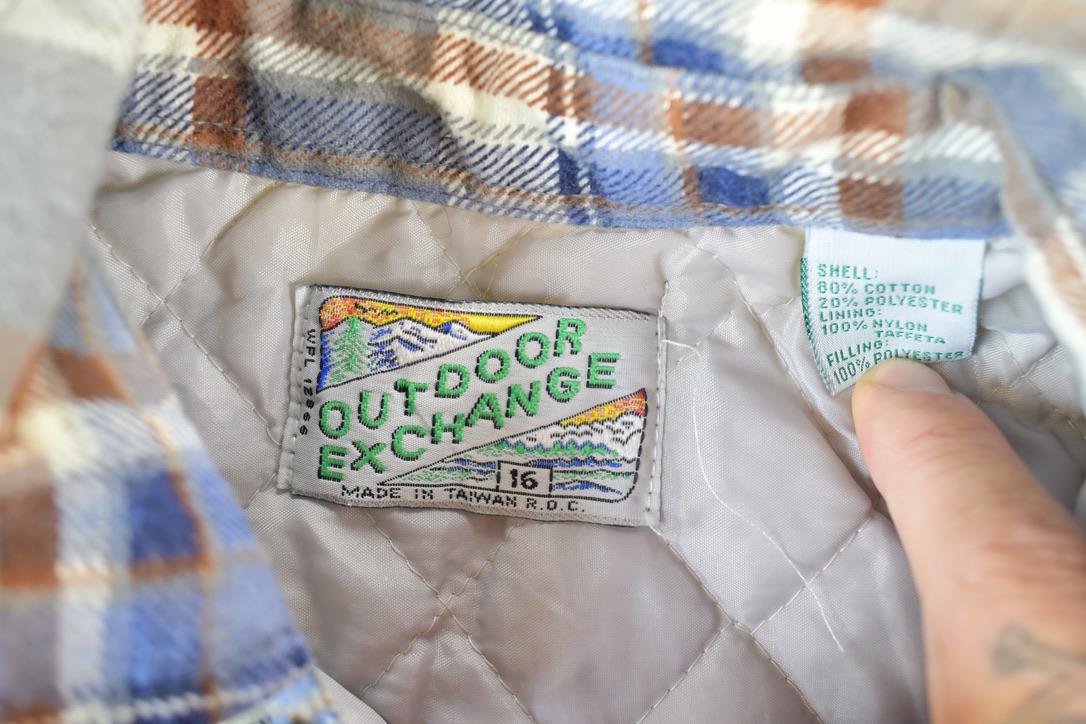 Vintage 1990s Outdoor Exchange Plaid Flannel Lined Button Up Shirt Mens S