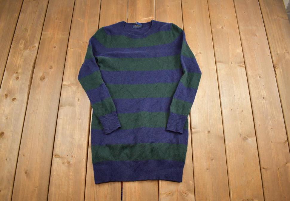 Vintage 1990s Polo Ralph Lauren Wool Long Womens Crewneck Sweater