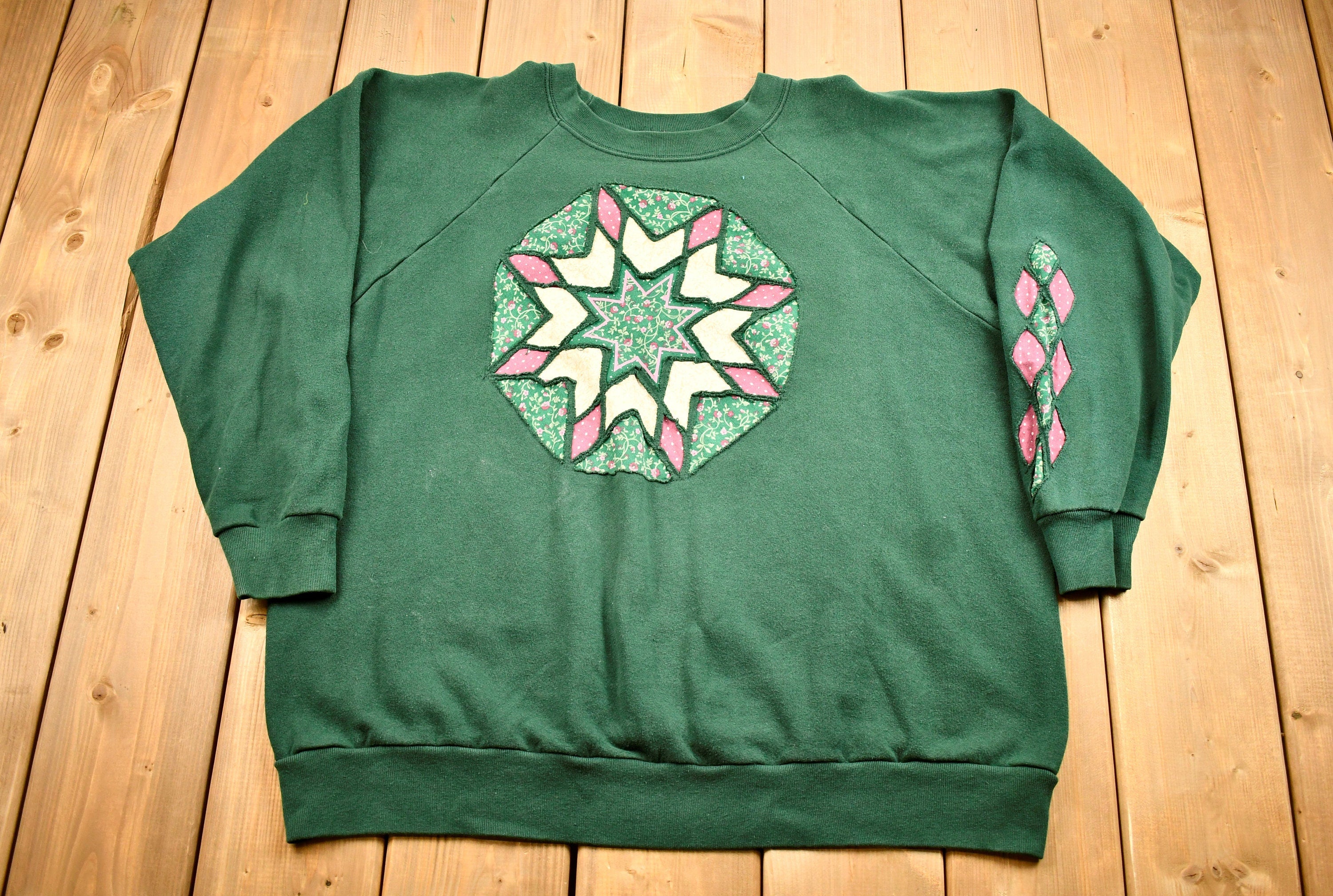 Vintage 1980s Abstract Raglan Crewneck Sweater
