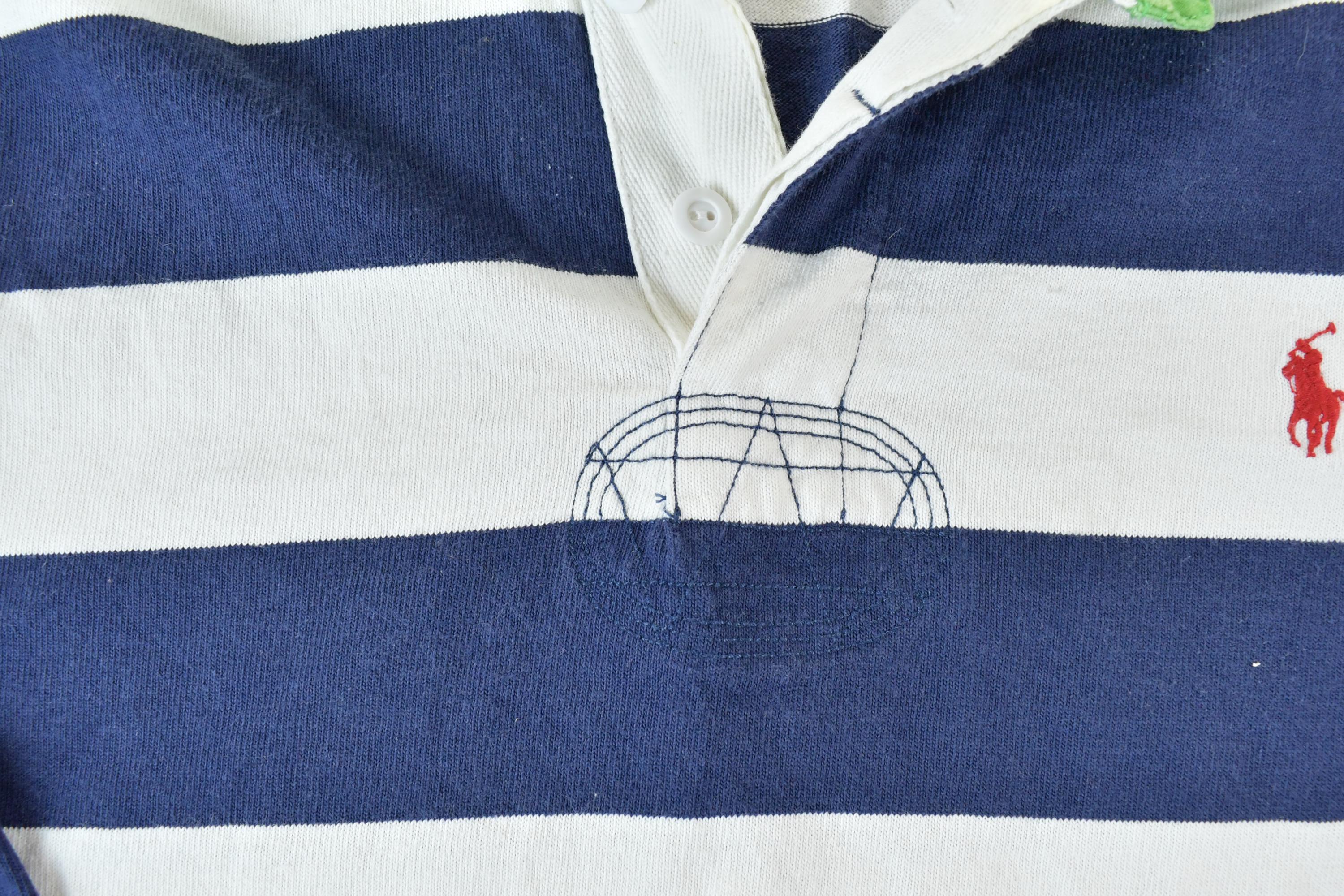 Vintage 1990s Polo By Ralph Lauren Quarter Button Up Long Sleeve Rugby Style Shirt