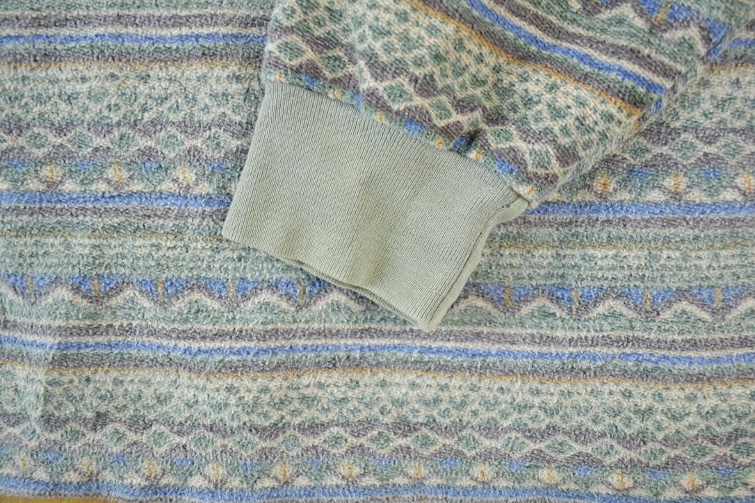 Vintage 1990s Northern Elements Quarter Button Nature Crewneck Sweatshirt