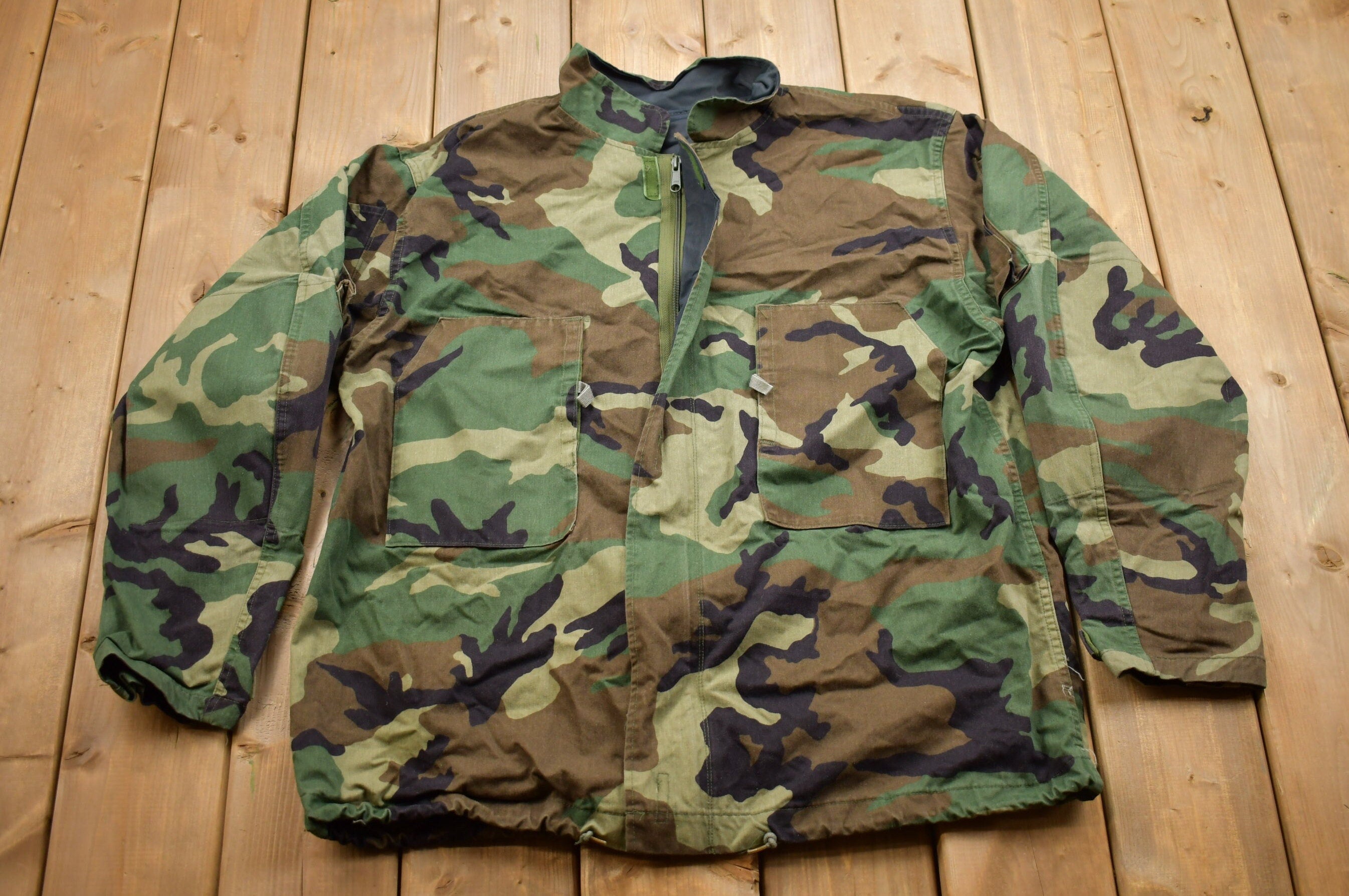 Vintage 1980s Army Military Chemical Protective Suit Jacket