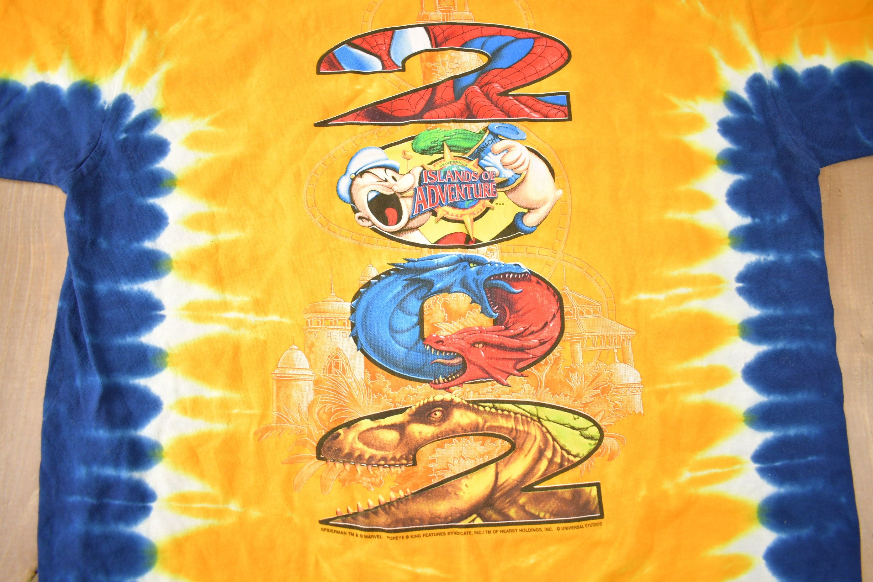 Vintage 2002 Universal Studios Tie Dye Graphic T Shirt Size Large