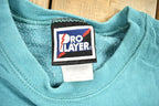 Vintage 1990s Turquoise Blank Pro Player Crewneck Sweatshirt