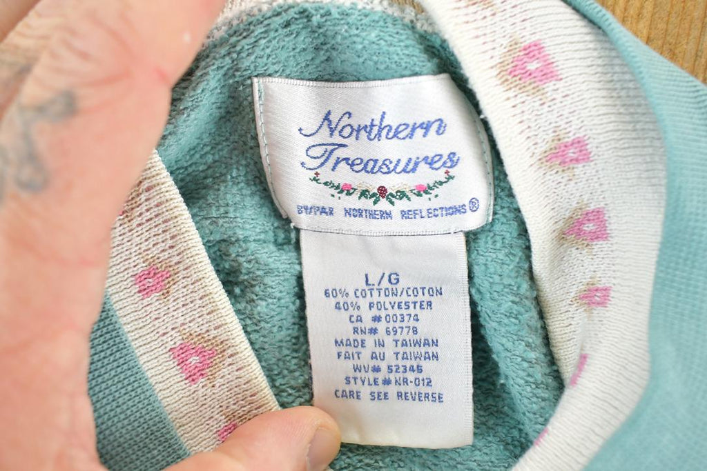 Vintage 1990s Northern Treasures Double Collar Crewneck Sweatshirt Womens L