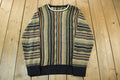 Vintage 1990s Knit Abstract 3D Pattern Crewneck Sweater