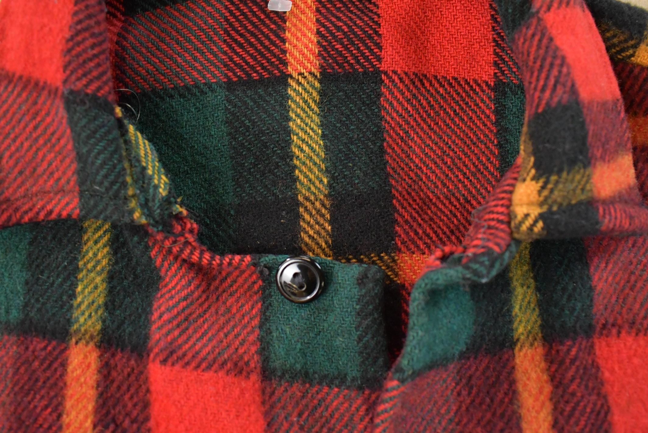 Vintage 1960s Red Plaid True Vintage Flannel Shirt Jacket Men's XL /