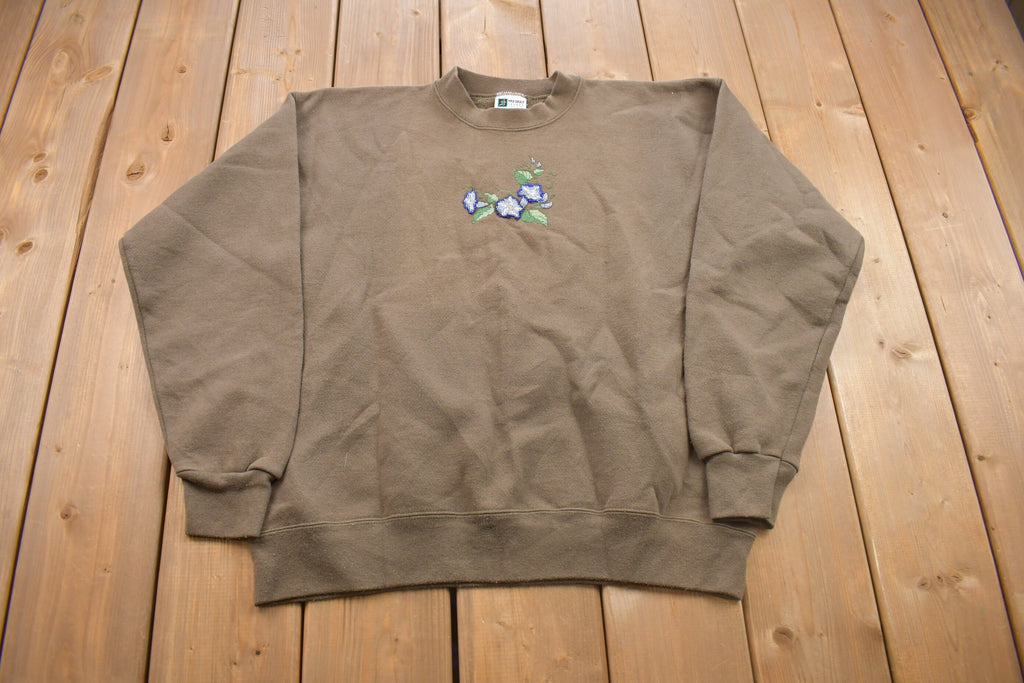 Vintage 1990s Pro Spirit Flowers Crewneck Sweatshirt