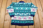 Vintage 1990s Floral All Over Print Knitted Sweater