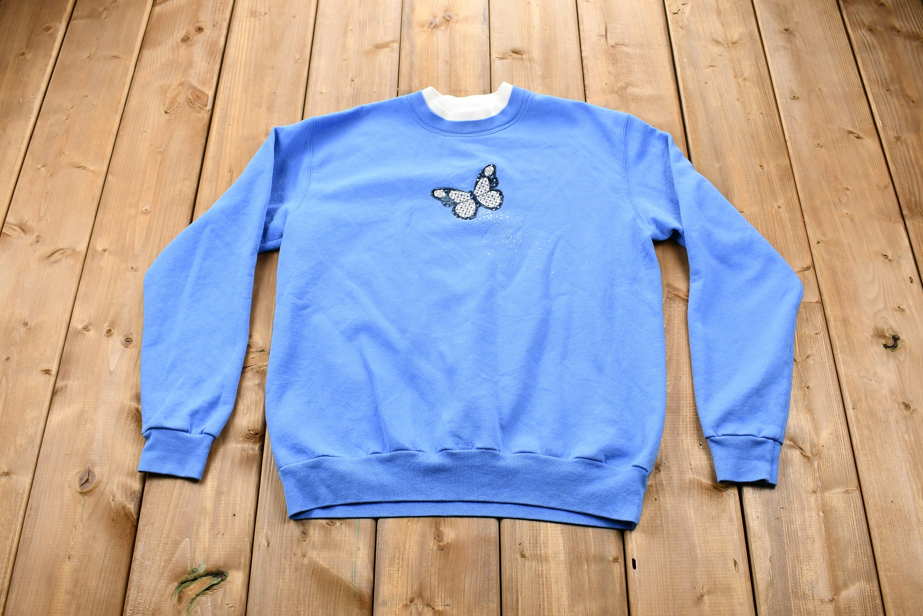 Vintage 1990s Butterfly Embroidered Crewneck