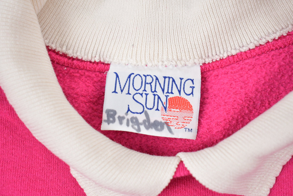 Vintage 1990s Morning Sun Bird Graphic Collared Sweatshirt / 90s Collared / Souvenir / Athleisure / Streetwear / Made In USA / Plants
