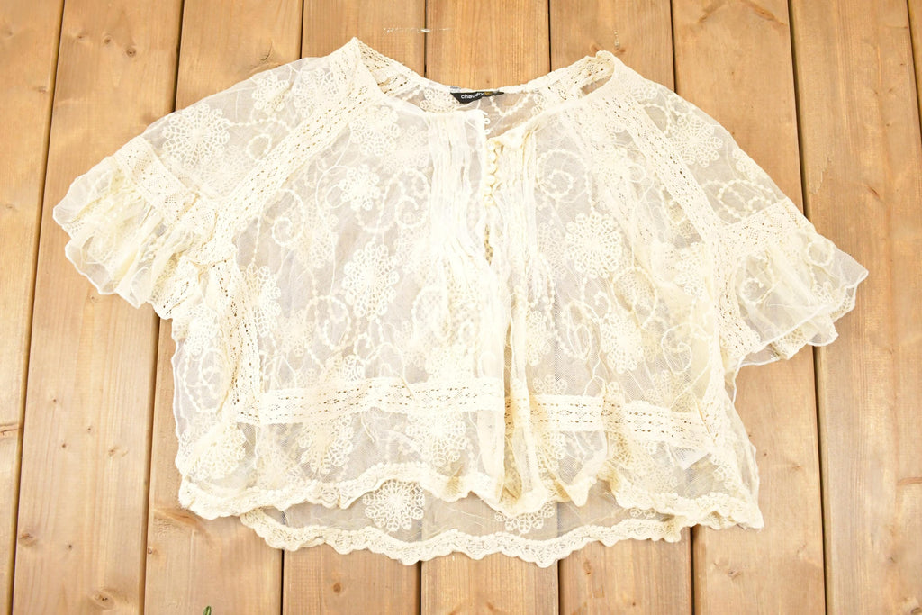 Vintage Y2K Chaudry Kc Floral Lace Souvenir Travel T-Shirt Women's XL
