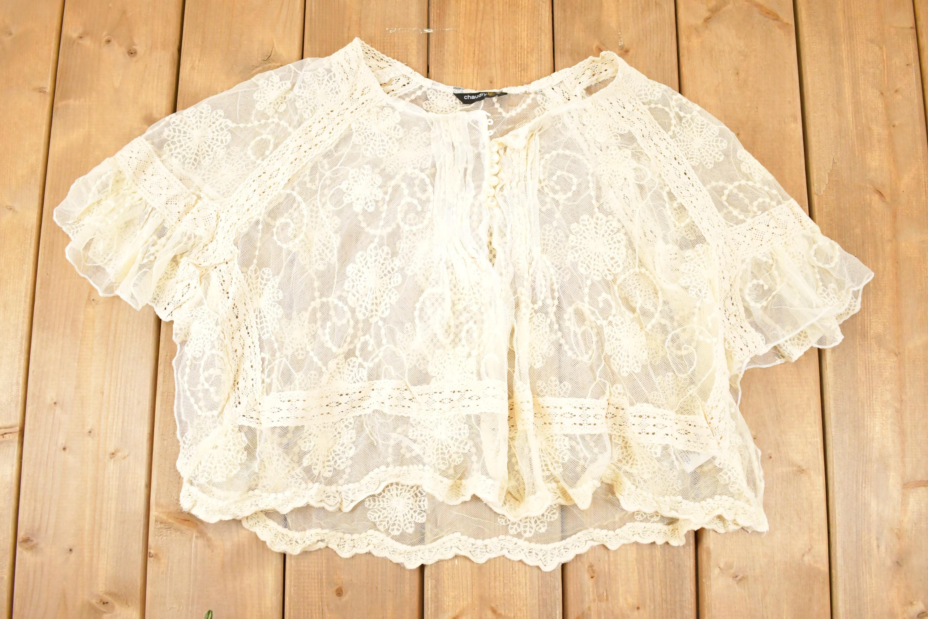 Vintage Y2K Chaudry Kc Floral Lace Souvenir Travel T-Shirt Women's XL