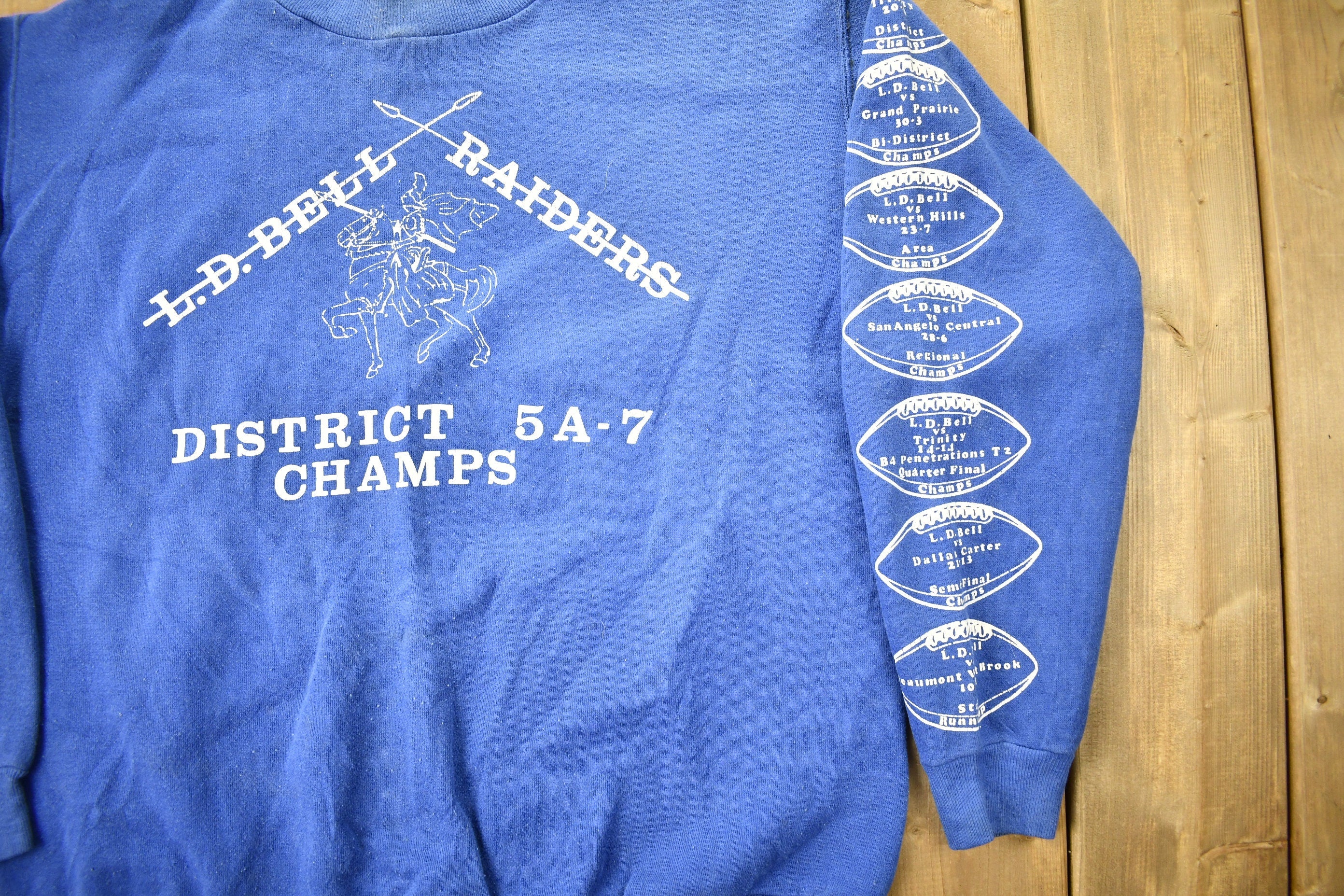 Vintage 1970s L.D. Bell Raiders Russell Athletics Crewneck Sweatshirt