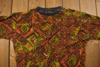 Vintage 1990s Abstract Pattern All Over Print Graphic T Shirt
