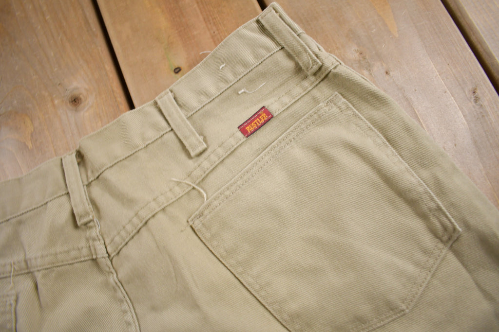 Vintage 1970s Rustlers Khaki Trousers Size 36 x 30