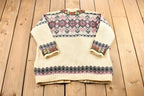 Vintage 1990s Wool Knit Clasped Cardigan Sweater