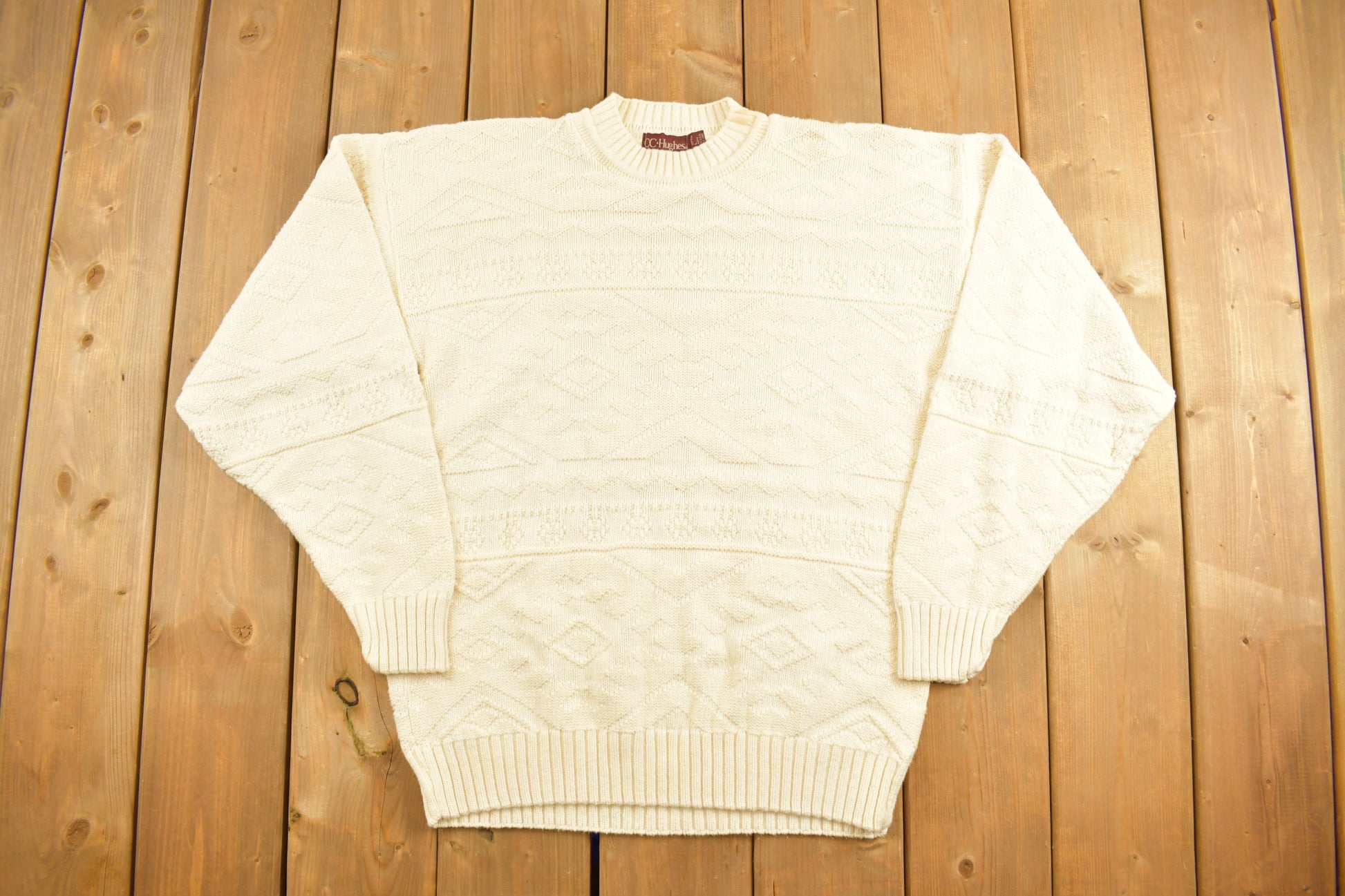 Vintage 1990s CC.Hughes 3D Knit Sweater