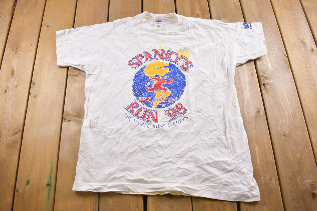 Vintage 1998 Spanky's 10km Run Graphic T Shirt
