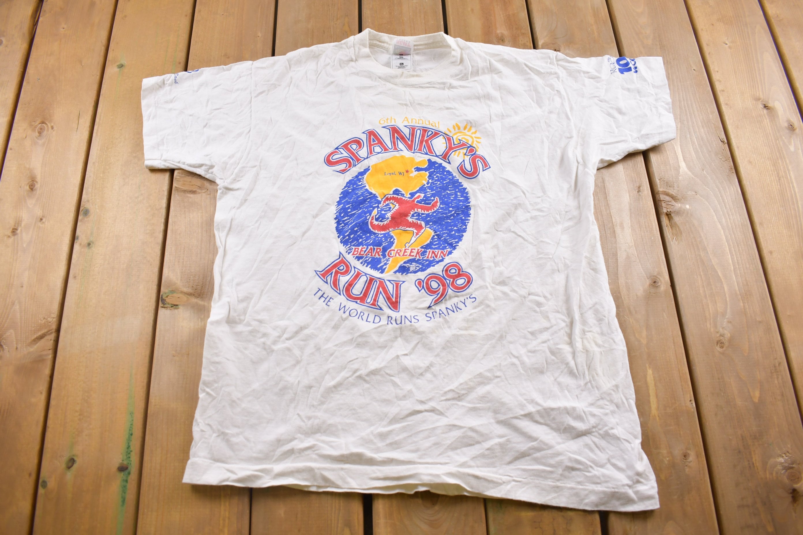 Vintage 1998 Spanky's 10km Run Graphic T Shirt