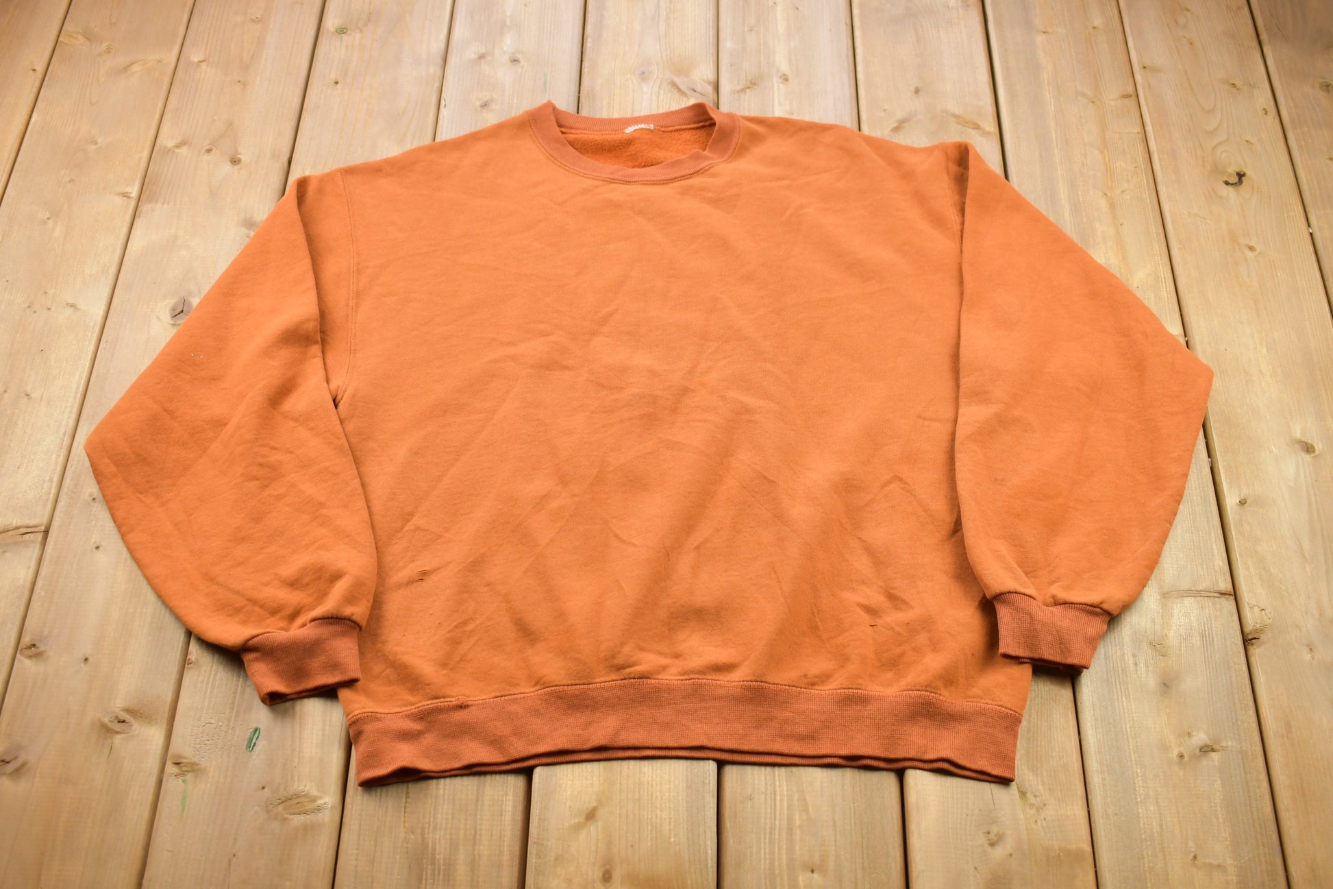 Vintage 1990s Blank Orange Crewneck Sweatshirt