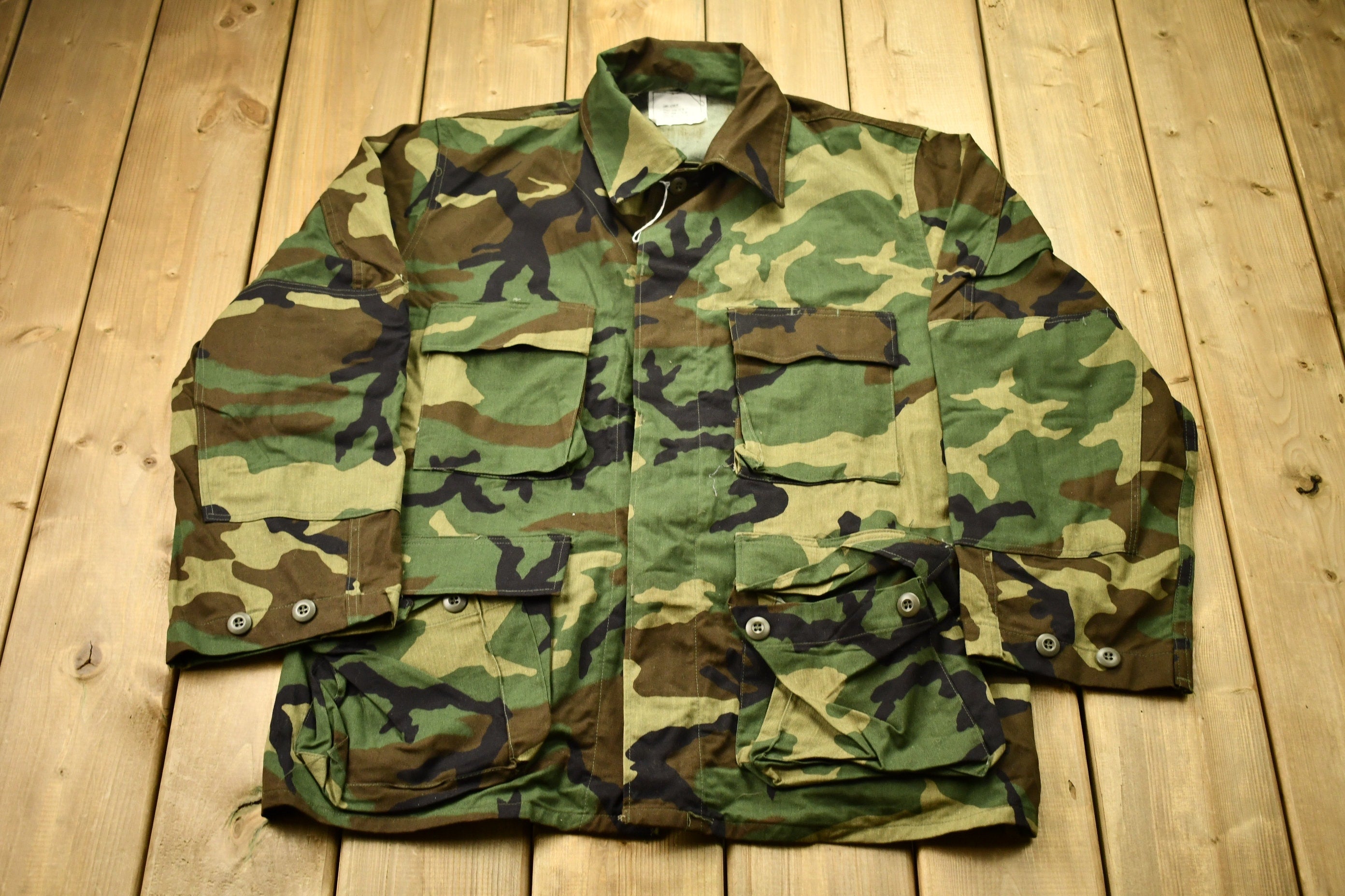 Vintage 1990s Camo Military Field Jacket