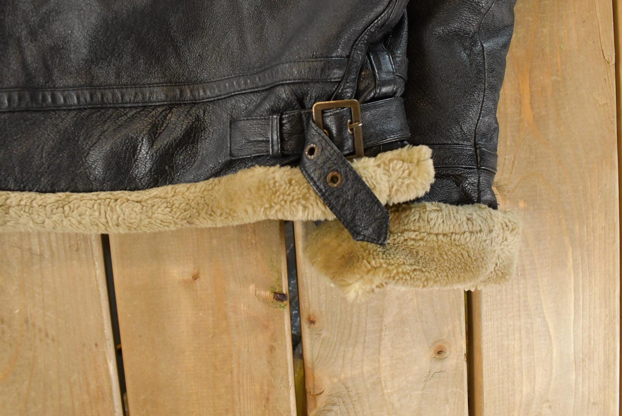 Vintage 1990s Ziptex Leather Faux Shearling Jacket Men's 2XL
