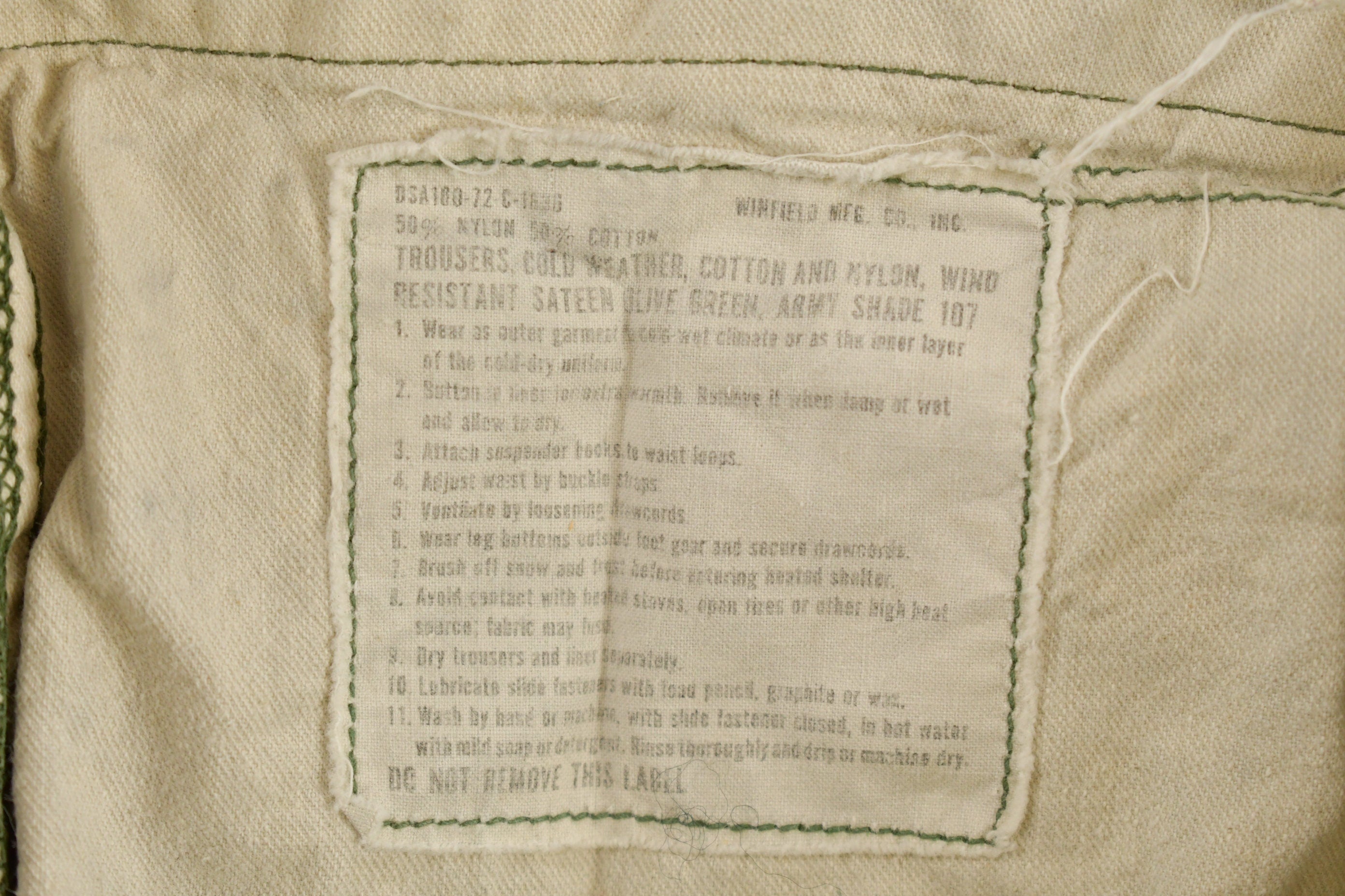 Vintage Military Green Khaki Pants