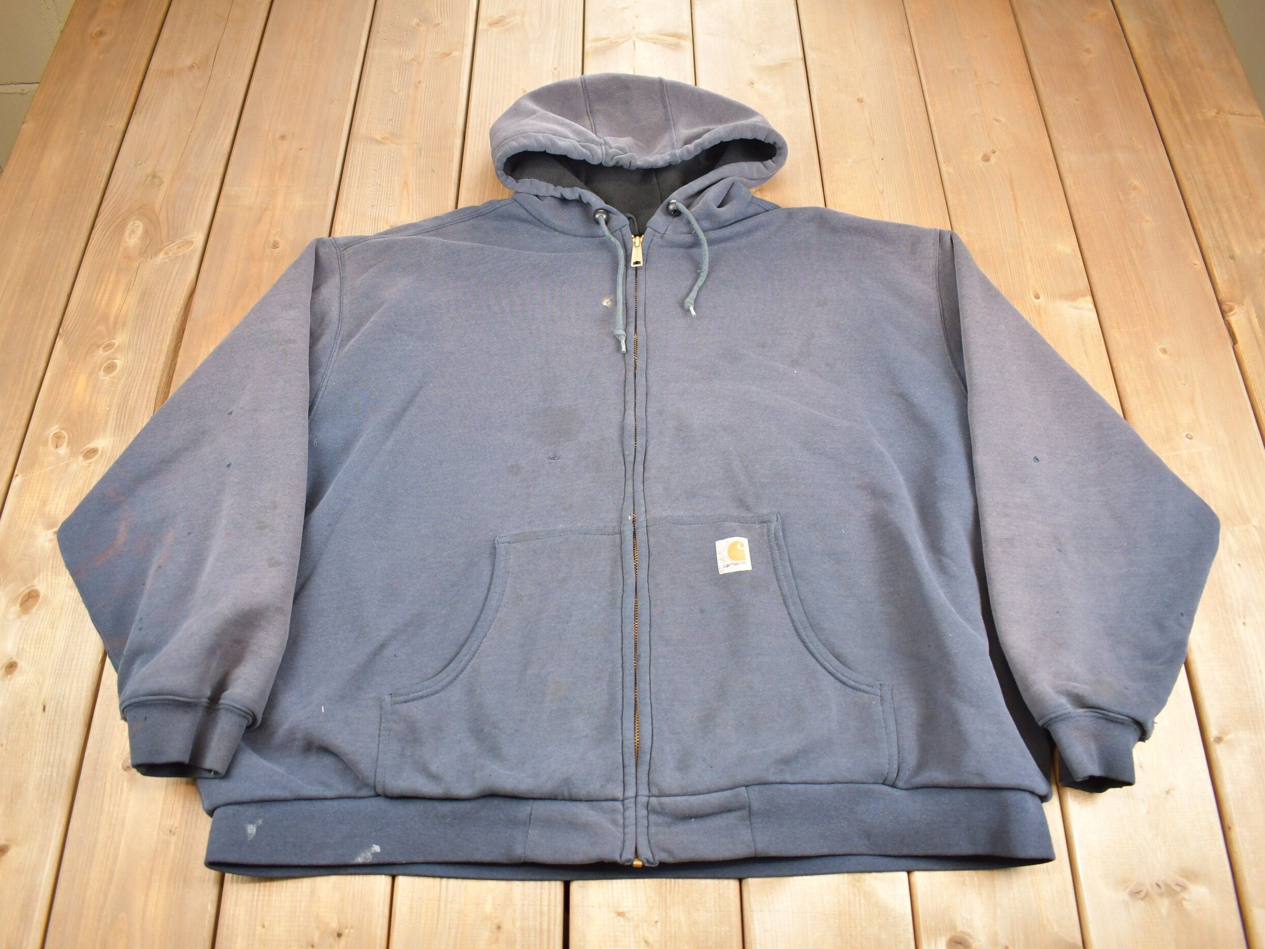 Vintage Y2K Distressed Carhartt Thermal Lined Hoodie Sweatshirt