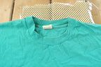 Vintage 1990s Fruit of the Loom Blank Teal Pocket T-Shirt Men's L