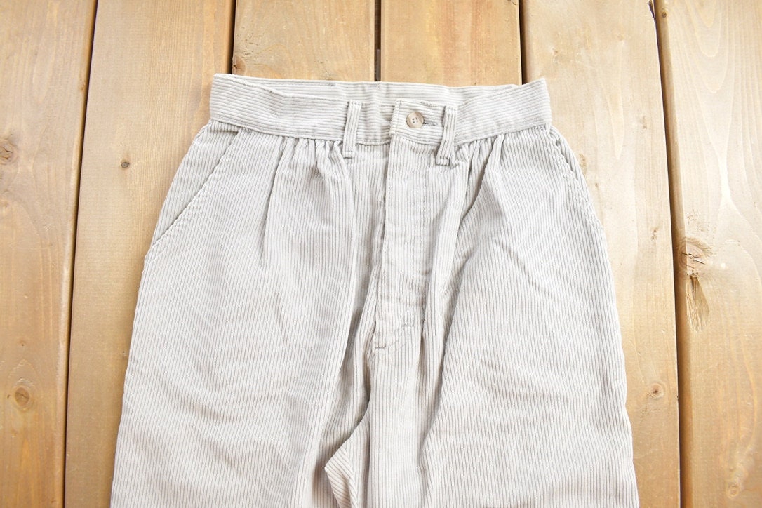 Vintage 1970s Lee Grey Corduroy Trousers Size 24 x 32