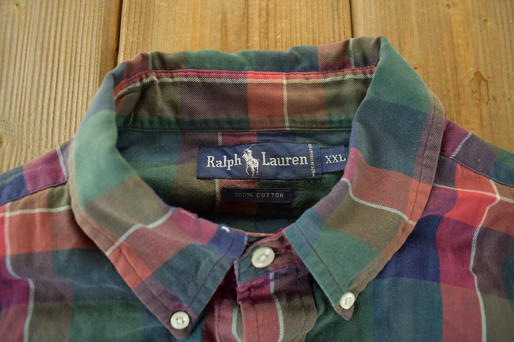 Vintage 1990s Polo Ralph Lauren Plaid Flannel Button Up Shirt