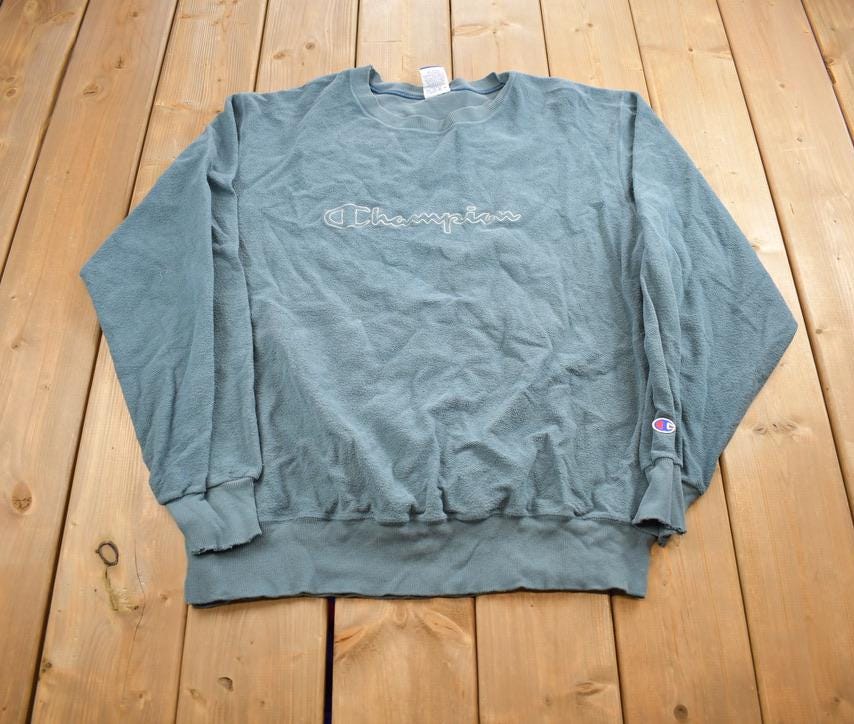 Vintage 1990s Champion Reverse Weave Embroidered Crewneck Sweatshirt Made In USA