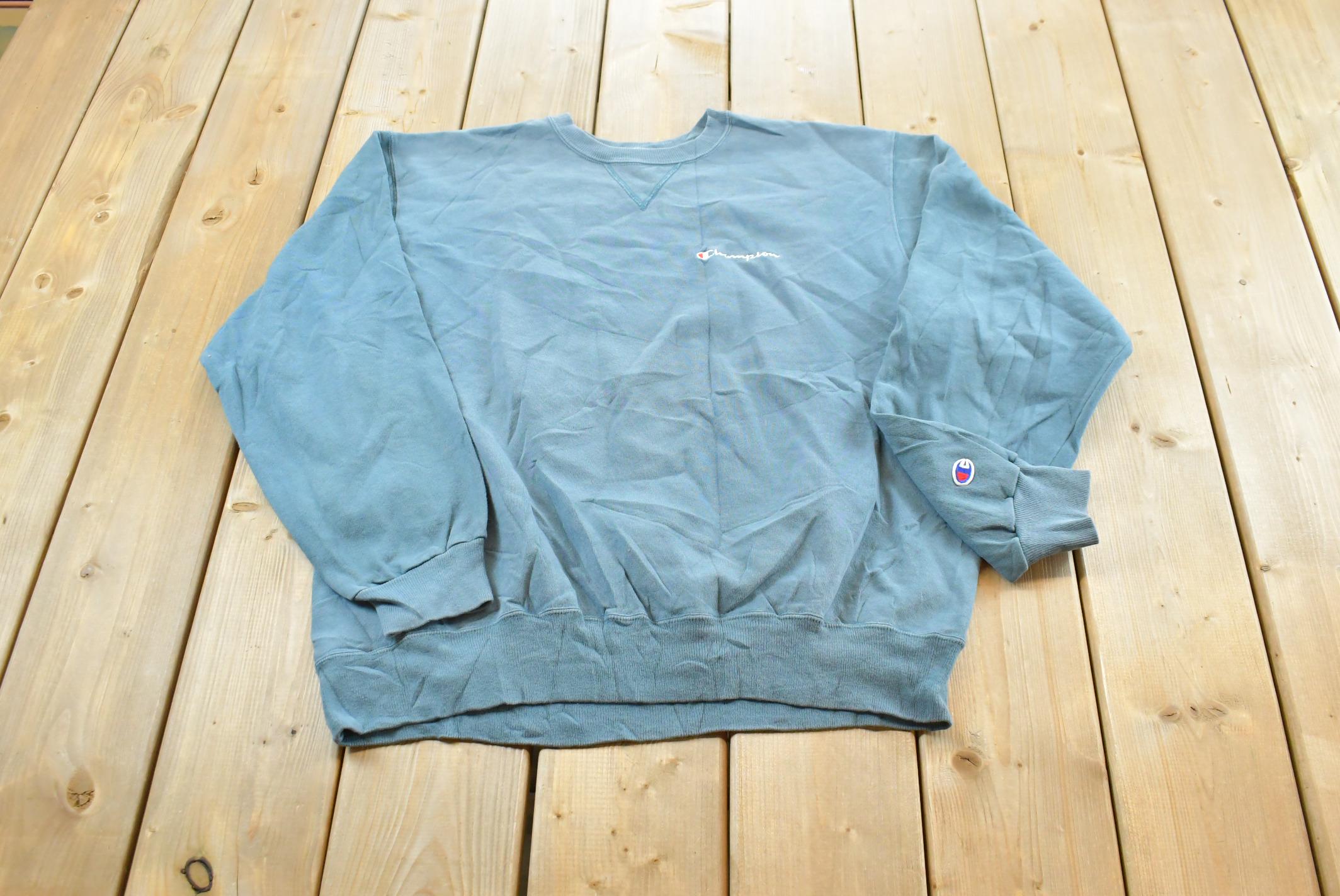 Vintage 1990s Champion Spellout Crewneck Sweatshirt Men's S